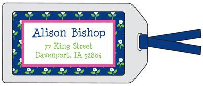 Navy Daisy Bag Tag