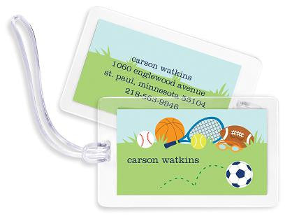 Personalized Sports Boy  Bag Tags Set