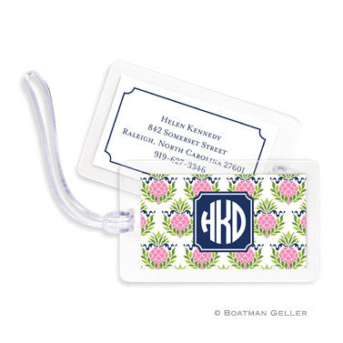 Pineapple Repeat Pink Bag Tags Set