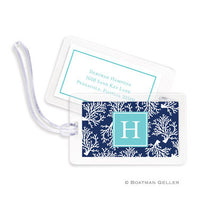 Coral Repeat Navy Bag Tags Set