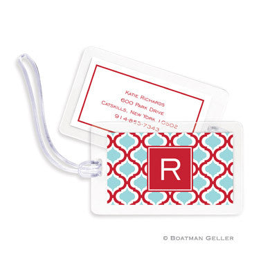 Kate Red & Teal Bag Tags Set
