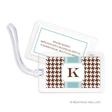 Alex Houndstooth Chocolate Bag Tags Set