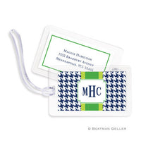 Alex Houndstooth Navy Bag Tags Set