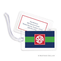 Rugby Navy & Kelly Bag Tags Set
