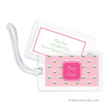 Little Sailboat Pink Bag Tags Set