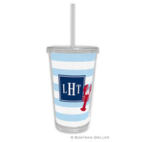 Stripe Lobster Beverage Tumbler