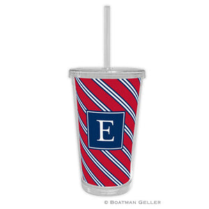 Repp Tie Red & Navy Beverage Tumbler