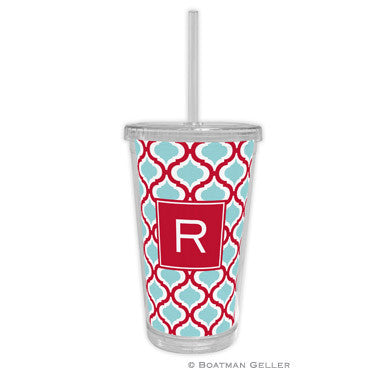 Kate Red & Teal Beverage Tumbler