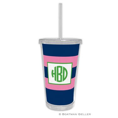 Rugby Navy & Kelly Beverage Tumbler