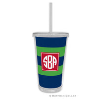 Rugby Navy & Kelly Beverage Tumbler
