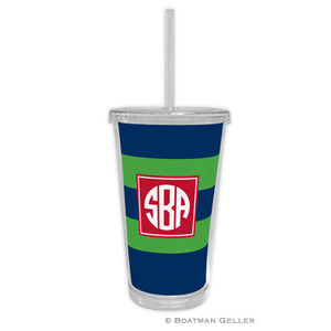 Rugby Navy & Kelly Beverage Tumbler