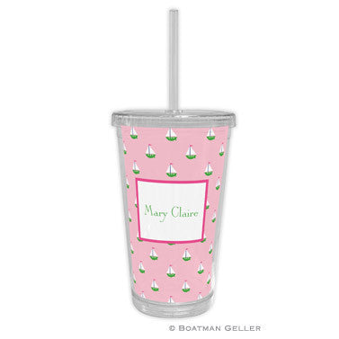 Little Sailboat Pink Beverage Tumbler