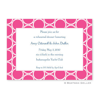 Bamboo Rings Pink Flat Notecard