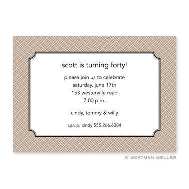 Basetweave Mocha  Flat Notecard