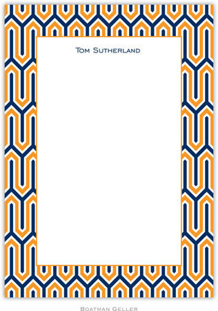 Blaine Navy & Tangerine Flat Notecard