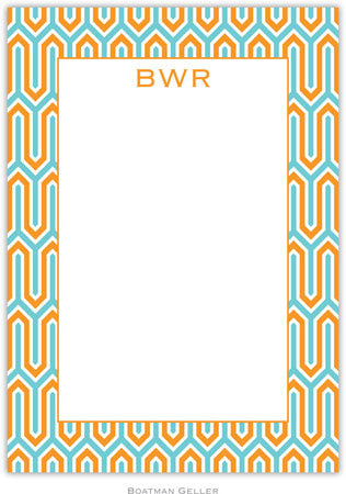 Blaine Tangerine & Teal Flat Notecard