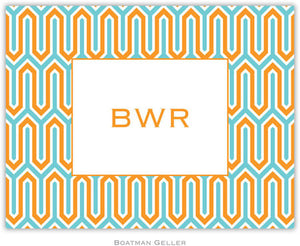 Blaine Tangerine & Teal Foldover Note