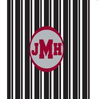 Monogrammed Black & White Striped Laundry Bag