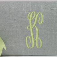 Monogrammed Blue Linen with Lime Album