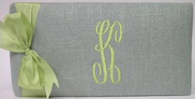 Monogrammed Blue Linen with Lime Album
