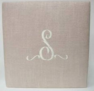 Single Initial Blush Linen Album