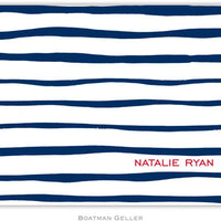 Brush Stripe Navy Foldover Note