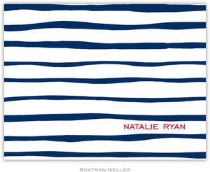 Brush Stripe Navy Foldover Note