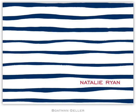 Brush Stripe Navy Foldover Note