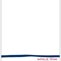 Brush Stripe Navy Flat Notecard