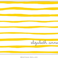 Brush Stripe Yellow Foldover Note