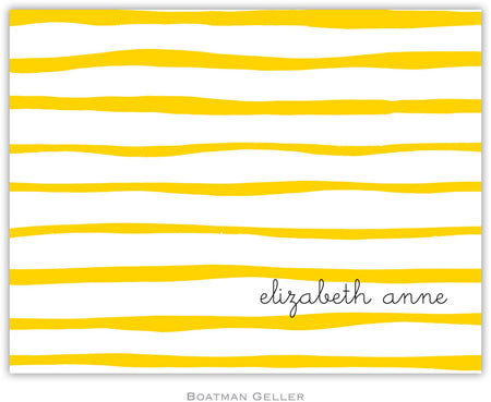 Brush Stripe Yellow Foldover Note