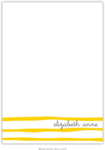 Brush Stripe Yellow Flat Notecard