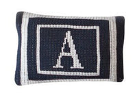 Budior Pillow with Initial & Double Border (thin inner)
