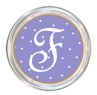 Monogrammed Lavender Tiny Dot Coaster
