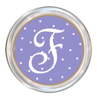 Monogrammed Lavender Tiny Dot Coaster