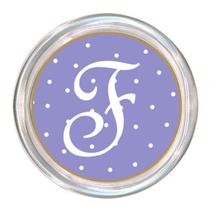 Monogrammed Lavender Tiny Dot Coaster