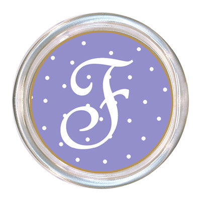 Monogrammed Lavender Tiny Dot Coaster