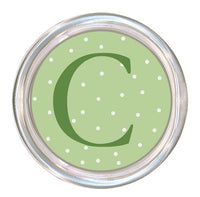 Monogrammed Celery Tiny Dot Coaster
