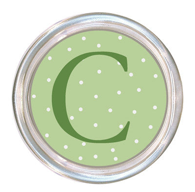 Monogrammed Celery Tiny Dot Coaster