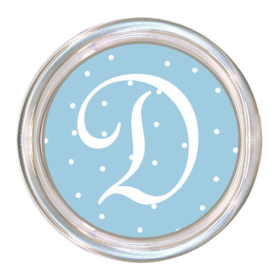 Monogrammed Baby Blue Dot Coaster
