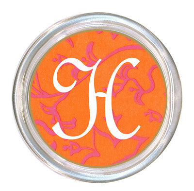 Monogrammed Moroccan Orange Coaster