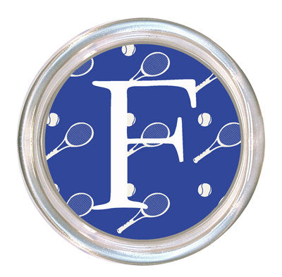 Monogrammed Blue Tennis Coaster