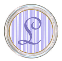 Monogrammed Lavender Stripe Coaster

