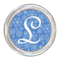 Monogrammed Blue Snowflake Coaster
