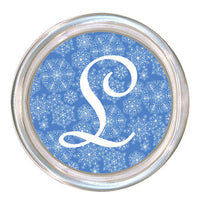 Monogrammed Blue Snowflake Coaster