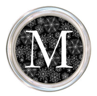 Monogrammed Black Snowflake Coaster
