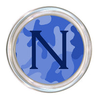 Monogrammed Blue Camouflage Coaster
