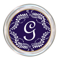 Monogrammed Purple Provencial Coaster