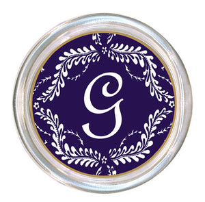 Monogrammed Purple Provencial Coaster