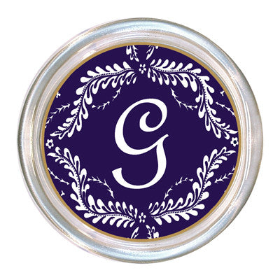 Monogrammed Purple Provencial Coaster